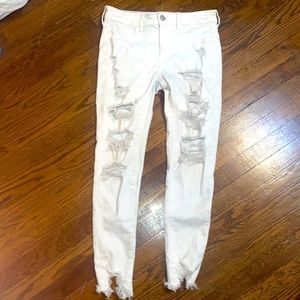 ripped jeans, white